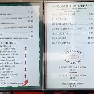 Menu prices as of Jan 2023