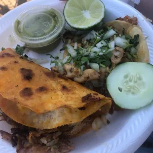Birria taco and chicken taco!