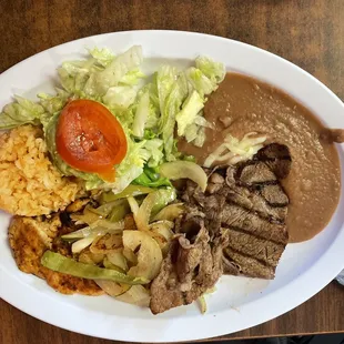 a plate of mexican food