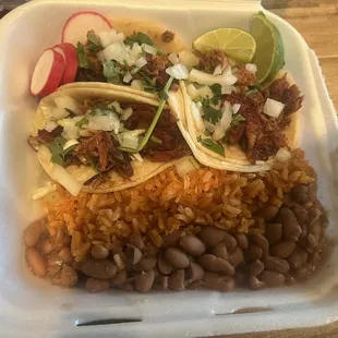Carnitas taco plate