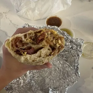 bacon breakfast burrito