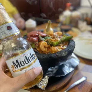 Modelo, molcajete Monday!!!
