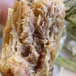 Close up view of Chicken Flauta, lean meat, not too greasy, just perfect!
