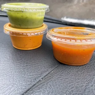 Salsas that came with the meal