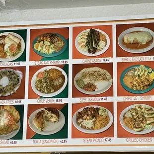 Pictures of their combo plates on the wall