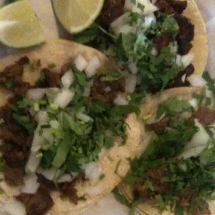 three tacos on a plate