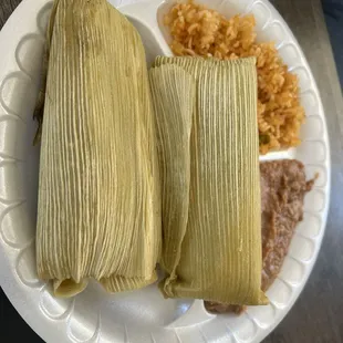 Pork tamales plate