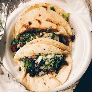 three tacos on a plate