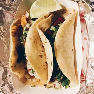 two tacos on a plate