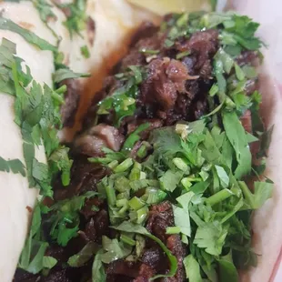 Barbacoa with plenty of cilantro.