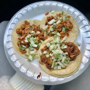 Carne asada and pollo tacos