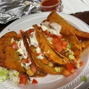 a plate of mexican food