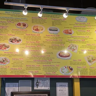 Menu board