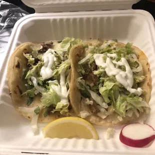 Steak and Al pastor tacos
