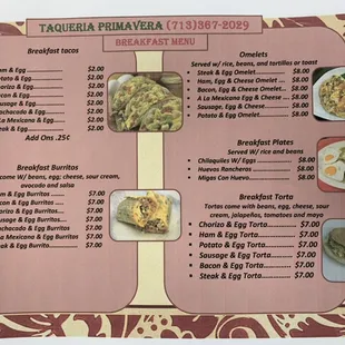 Breakfast Menu