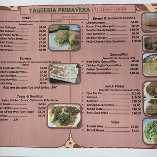 Lunch Menu