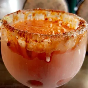 a close up of a drink