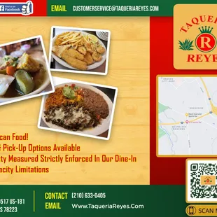a menu for taqueria reyes