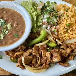 Chicken Fajita Thursday Lunch Plate, $9.25, iced tea included.