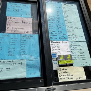 Drive though menu doesn't show much, this is the drive thru window w/ a few more options