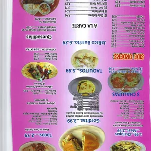 the menu