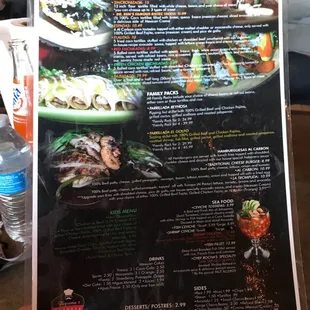 Back of the menu!