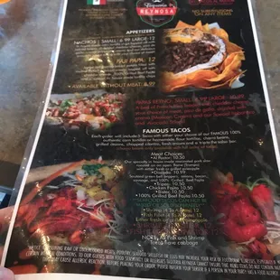 Front of the menu, sorry about the glare!
