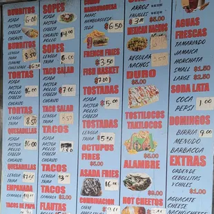 Menu / Prices 12/9/21