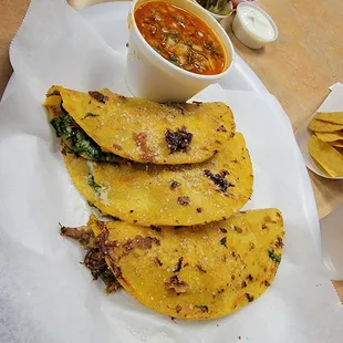 quesabirria tacos and consume