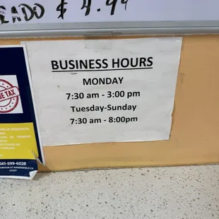 Hours as of Feb 2025