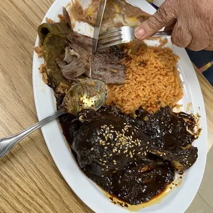 Mole Plate with side of cecina and nopal