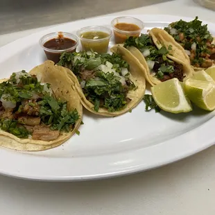 Delicious tacos: Asada, Pastor, Chorizo, Suadero, Pollo