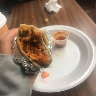 Carne Rojo taco aka burrito! $3.50!