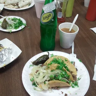 Corn Taco Combo [Tacos, Papa, Beans, and Drink]