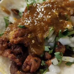 Close up of my taco pastot