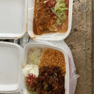Steak Ranchero and Chile Relleno. Yum!!!!