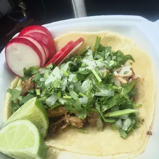Carnitas taco, $3.50