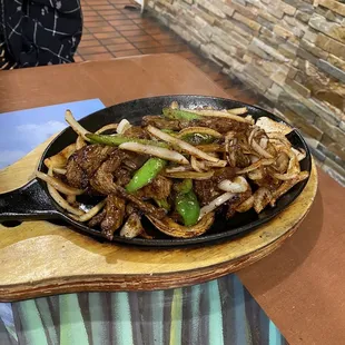 Beef Fajitas with peppers and onions