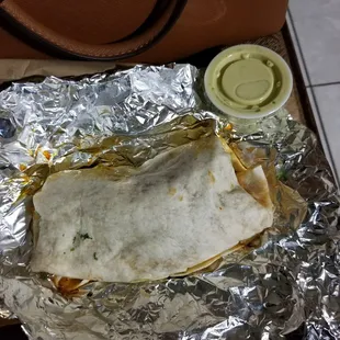 Good sized asada burrito