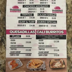 Menu flyer