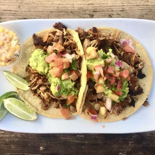 two tacos on a plate