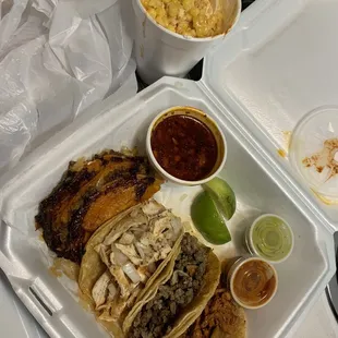 a tray of mexican food