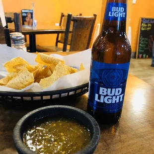 Chips and Green Chile Sala