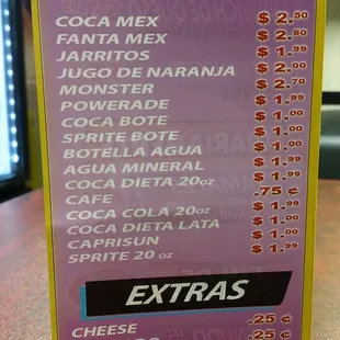 prices of mexican food