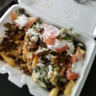 Asada fries with regular cheese..