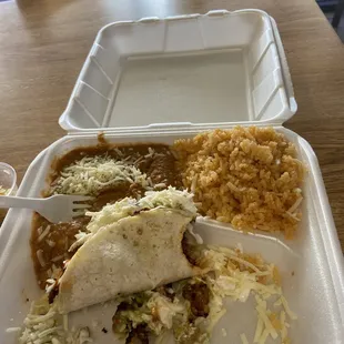 Super Taco with Rice and Beans, delicious