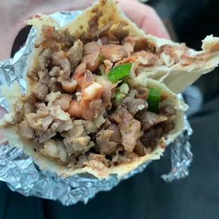 Carne Asada Burrito- no rice -added diced Jalapeños