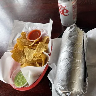 $12 for a Super Burrito, diet coke, and chips