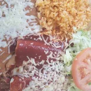 Red enchilada plate