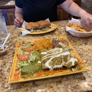 a plate of mexican food